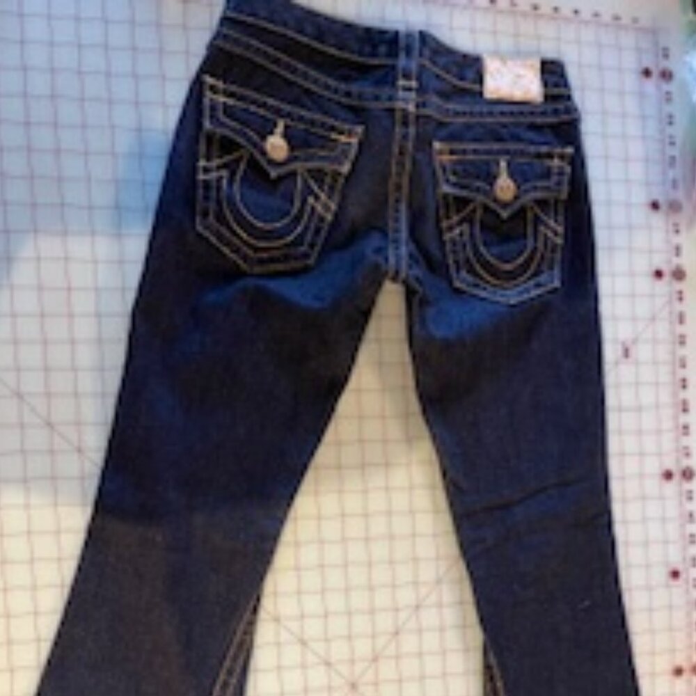 True Religion dark blue jean flare